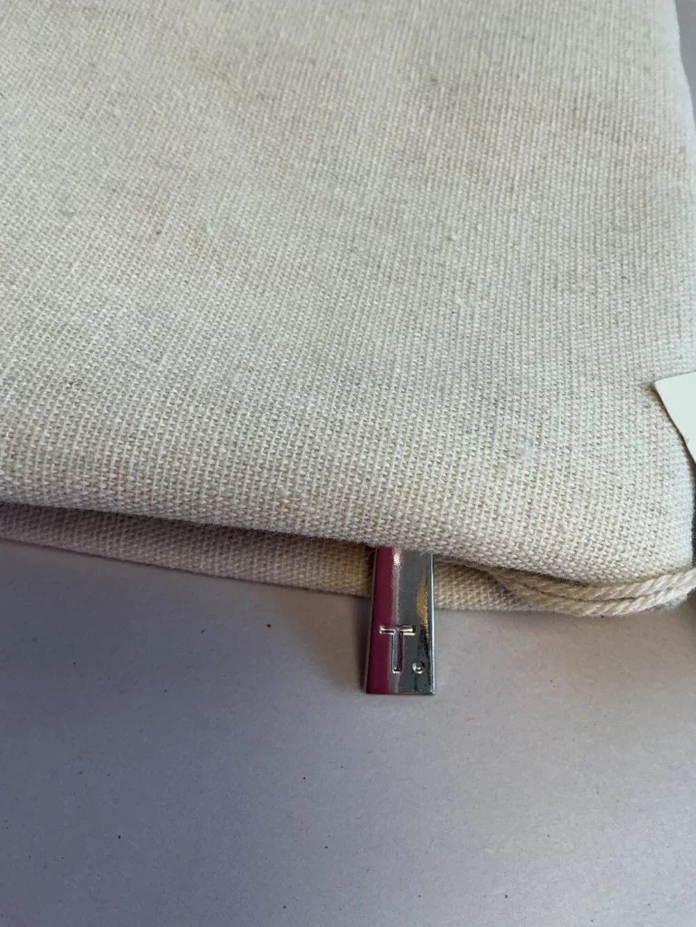Typology Paris Travel Pouch NWT Cream Recycled Cotton Polyester Cosmetic Bag